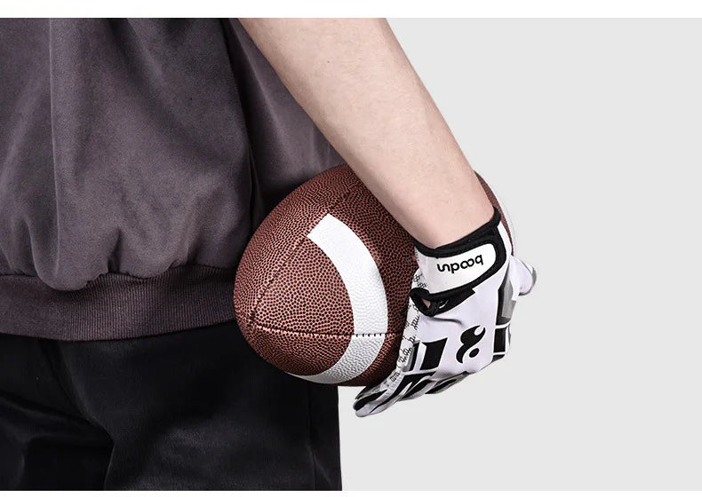 1 Pair Rugby Gloves Full Finger Anti Slip Gel Baseball American Football Gloves Outdoor Sport Gloves for Men Women