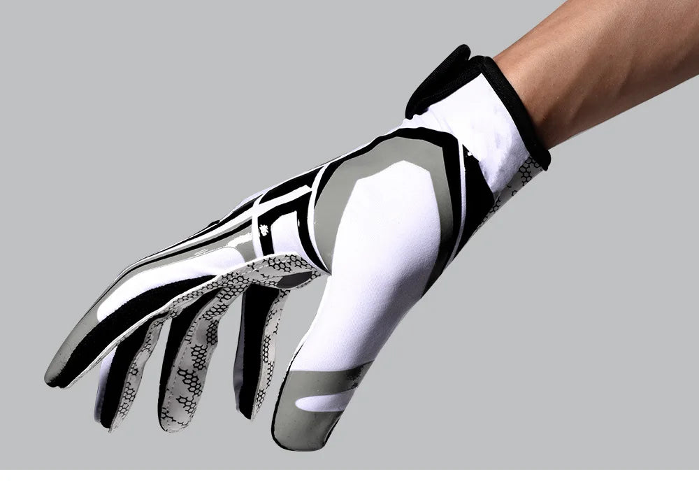 1 Pair Rugby Gloves Full Finger Anti Slip Gel Baseball American Football Gloves Outdoor Sport Gloves for Men Women