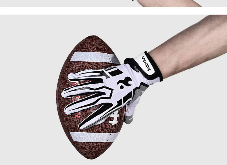 1 Pair Rugby Gloves Full Finger Anti Slip Gel Baseball American Football Gloves Outdoor Sport Gloves for Men Women