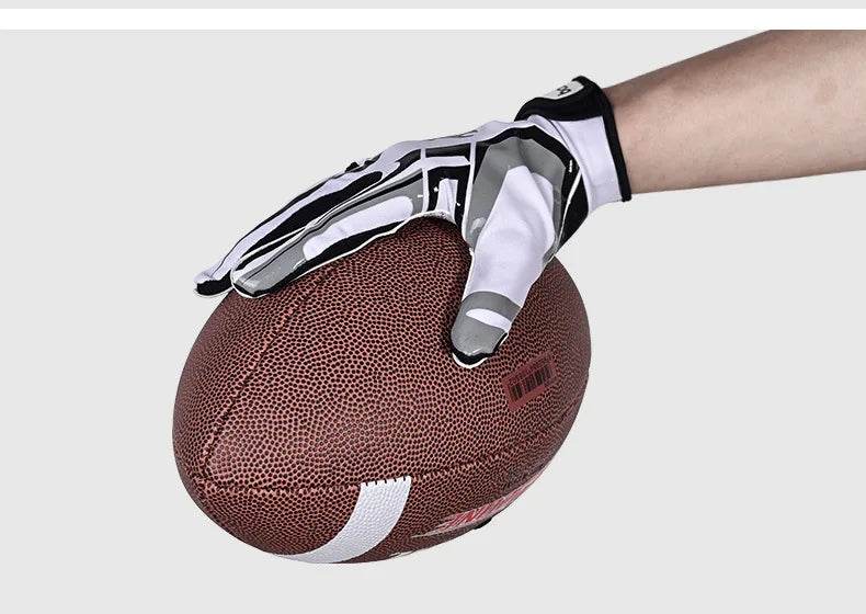 1 Pair Rugby Gloves Full Finger Anti Slip Gel Baseball American Football Gloves Outdoor Sport Gloves for Men Women