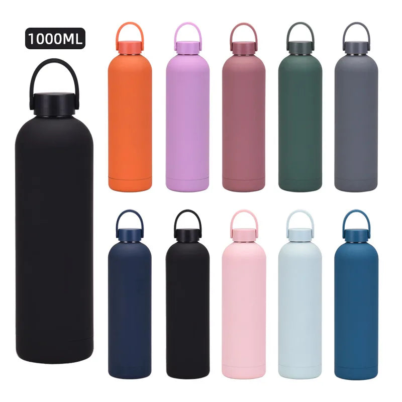 1000ML Stainless Steel Water Bottles Thermos Bottle Insulated Water Bottle Drinking Bottle Coffee Cup Travel Mug Vacuum